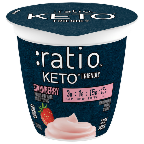 Ratio Keto Friendly Strawberry Yogurt Cultured Dairy Snack