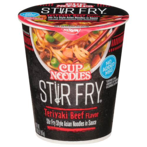 Nissin Cup Noodles Stir Fry Teriyaki Beef Flavor