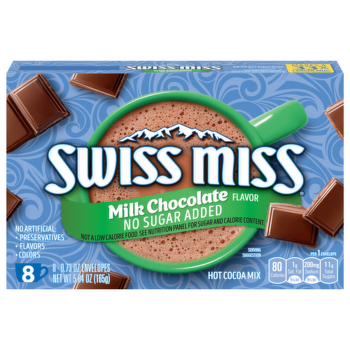 Swiss Miss No Sugar Added Milk Chocolate Flavor Hot Cocoa Mix