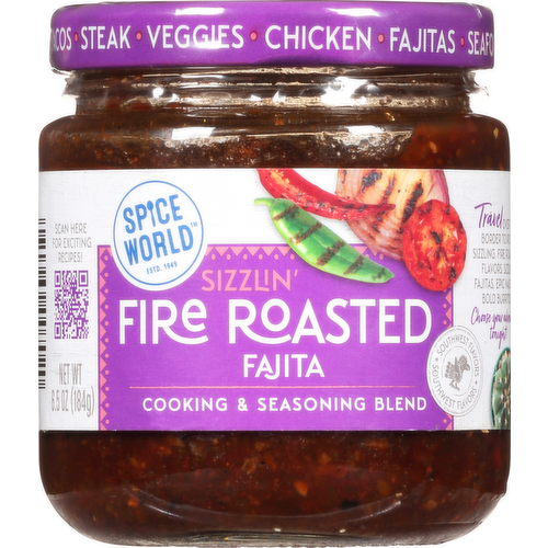 Spice World Sizzlin' Fire Roasted Fajita Cooking & Seasoning Blend