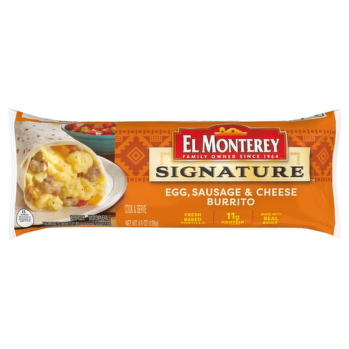 El Monterey Egg, Sausage & Cheese Signature Breakfast Burrito