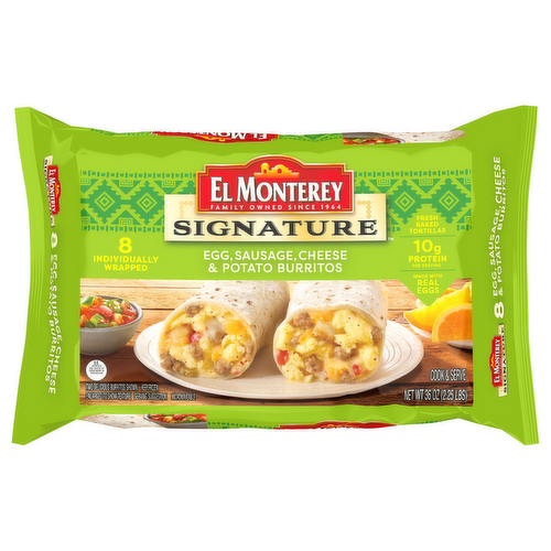 El Monterey Signature Egg, Sausage, Cheese & Potato Burritos