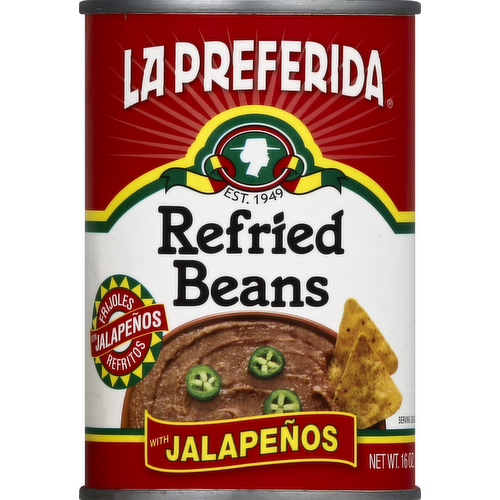 La Preferida Refried Beans with Jalapenos