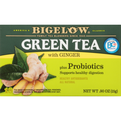 Bigelow Plus Probiotics Green Tea With Ginger