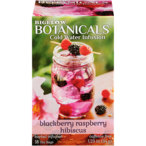 Bigelow Botanicals Cold Water Infusion Blackberry Raspberry Hibiscus Herbal Infused Water Tea Bags