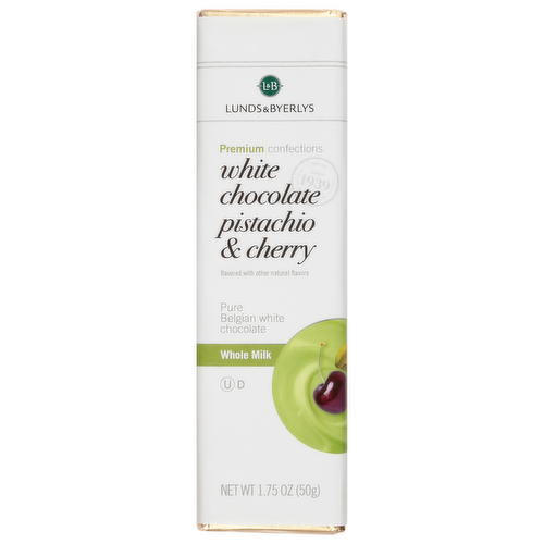 L&B Pure White Chocolate Pistachio & Cherry Bar