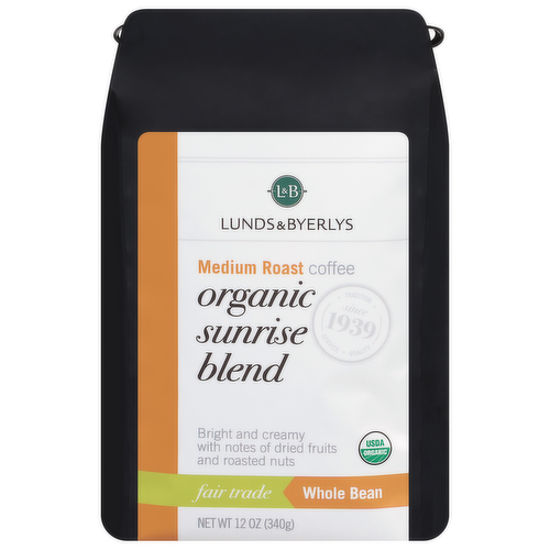 L&B Organic Whole Bean Sunrise Blend Coffee