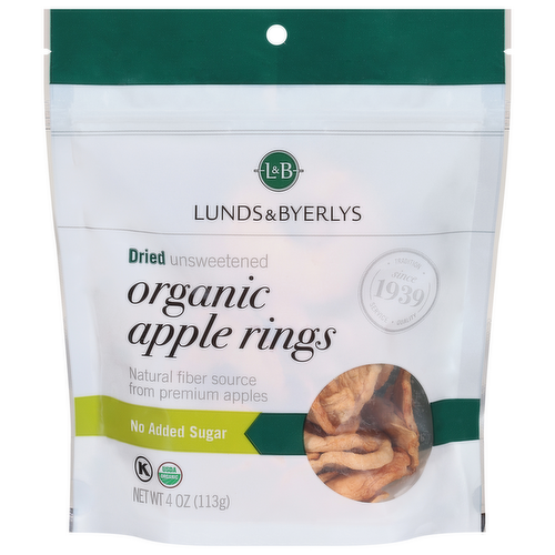 L&B Dried Unsweetened Organic Apple Rings