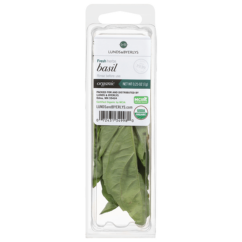 L&B Fresh Organic Basil Singles