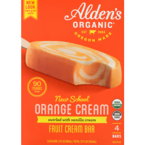 Alden's Organic Orange Cream Frozen Dessert Bars