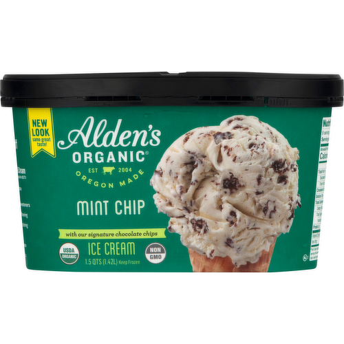 Alden's Organic Mint Chip Ice Cream