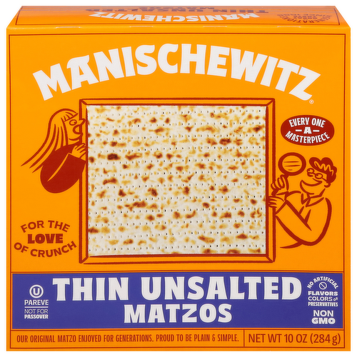 Manischewitz Kosher Thin Unsalted Matzos