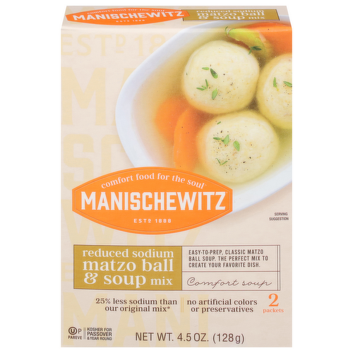 Manischewitz Reduced Sodium Matzo Ball and Soup Mix - Kosher for Passover