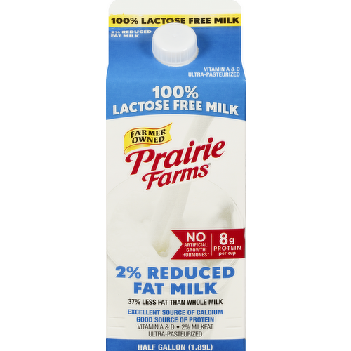 Prairie Farms 100% Lactose Free 2% Reduced Fat Milk