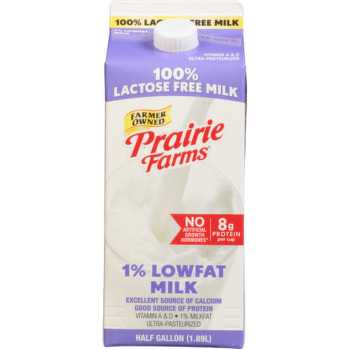 Prairie Farms 100% Lactose Free 1% Lowfat Milk