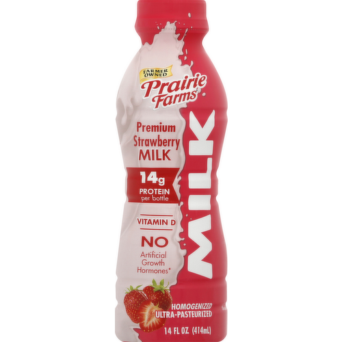 Prairie Farms Premium Strawberry Milk Single