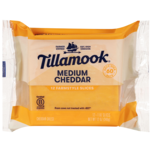 Tillamook Farmstyle Thick Cut Medium Cheddar Cheese Slices