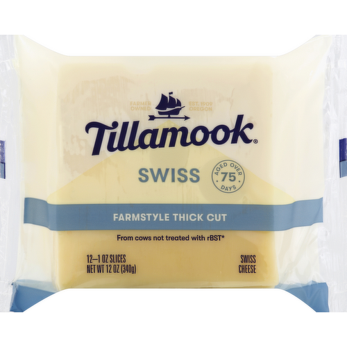 Tillamook Farmstyle Thick Cut Swiss Cheese Slices