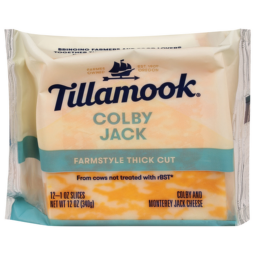 Tillamook Farmstyle Thick Cut Colby Jack Cheese Slices