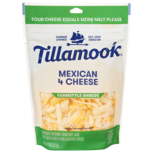 Tillamook Shredded Mexican Blend Cheese Farmstyle Thick Cut