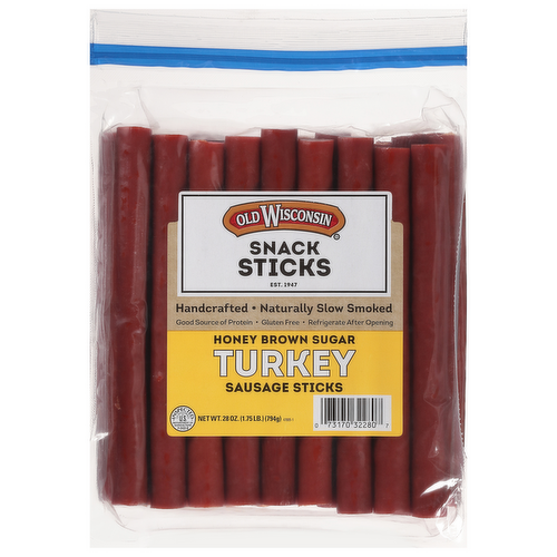 Old Wisconsin Honey Brown Sugar Turkey Sausage Snack Sticks