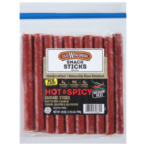 Old Wisconsin Hot & Spicy Sausage Snack Sticks