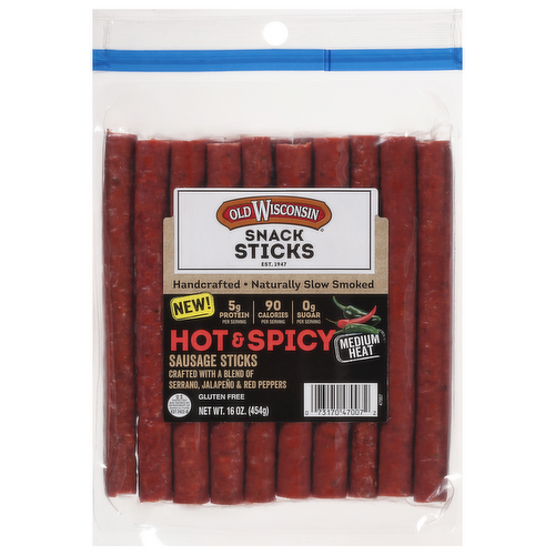 Old Wisconsin Hot & Spicy Sausage Snack Sticks