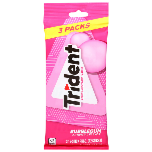 Trident Bubblegum Sugar Free Gum