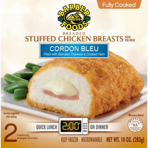 Barber Foods Cordon Bleu Breaded Stuffed Chicken Breasts