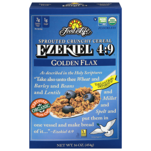 Food For Life Ezekiel 4:9 Golden Flax Sprouted Whole Grain Cereal