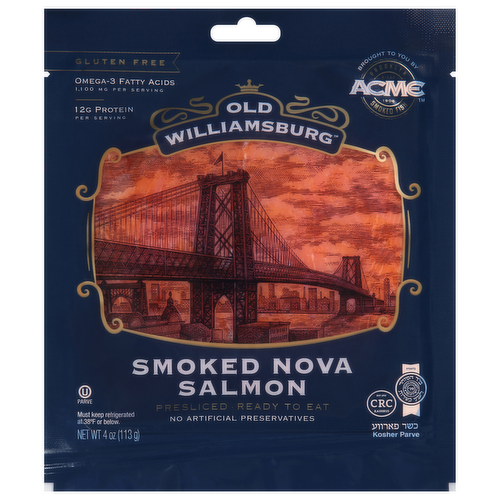 Old Williamsburg Sliced Nova Smoked Salmon - Kosher for Passover