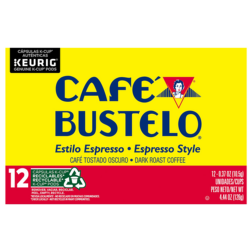 Cafe Bustelo K-Cups Espresso Style Dark Roast Coffee