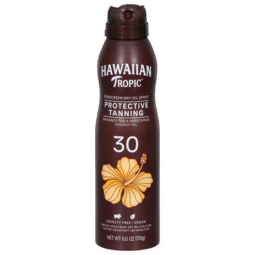 Hawaiian Tropic Protective Tanning SPF 30 Sunscreen Dry Oil Spray