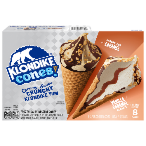 Klondike Cones! CooCoo for Caramel & Vanilla Caramel Classic Frozen Dairy Dessert Cones