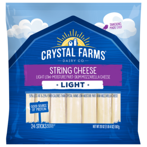 Crystal Farms Light Wisconsin Mozzarella String Cheese