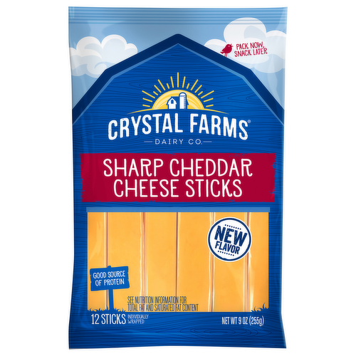 Crystal Farms Sharp Cheddar Cheese Sticks