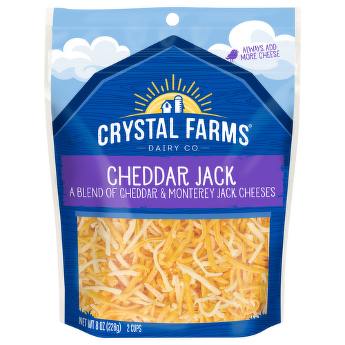 Crystal Farms Shredded Cheddar Jack Cheese