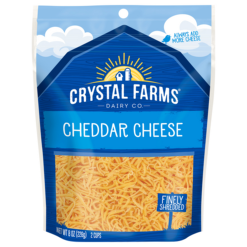 Crystal Farms Finely Shredded Cheddar Cheese