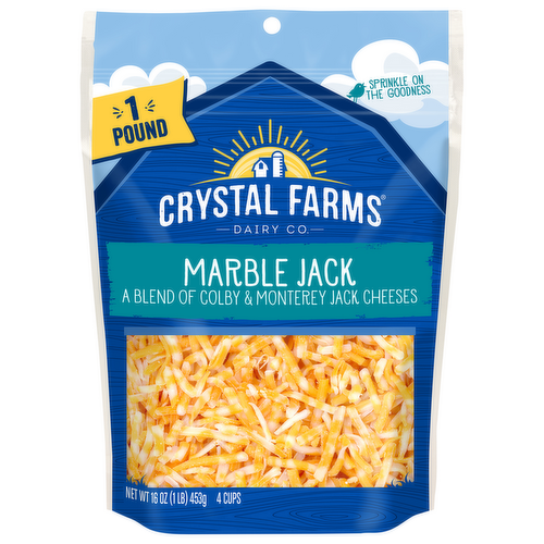 Crystal Farms Shredded Marble Jack Cheese