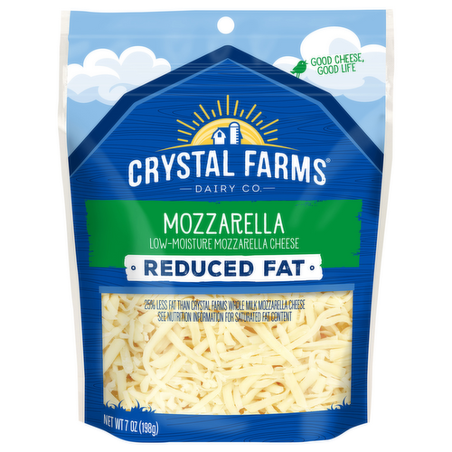 Crystal Farms Shredded Reduced Fat Mozzarella Cheese