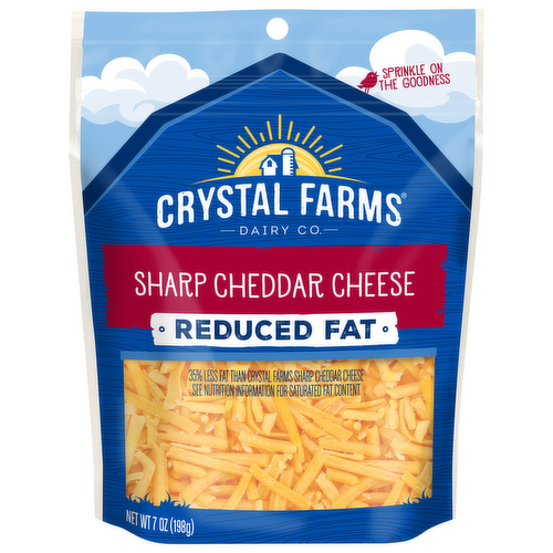 Crystal Farms Shredded Reduced Fat Sharp Cheddar Cheese