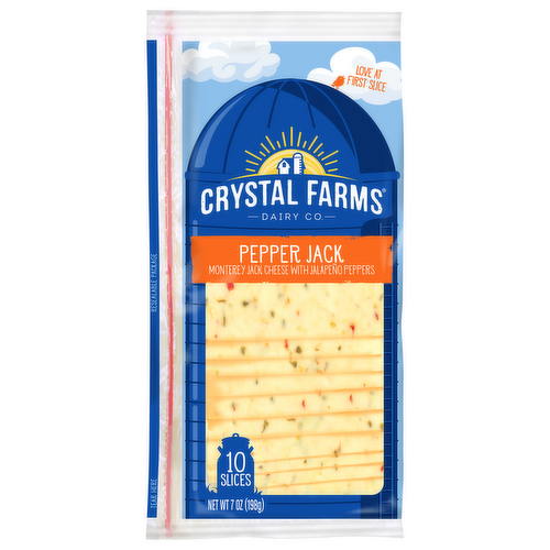 Crystal Farms Pepper Jack Cheese Slices