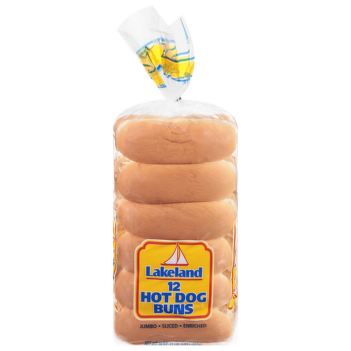 Lakeland White Hot Dog Buns