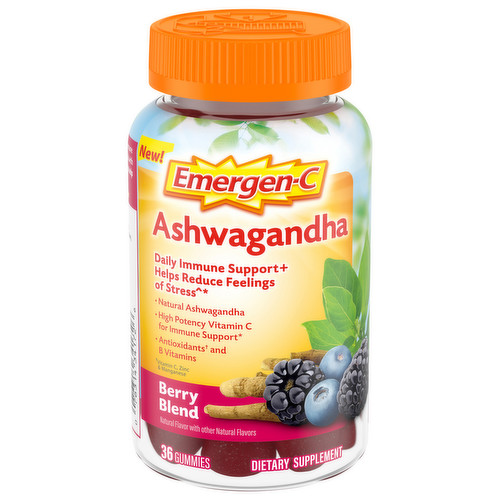 Emergen-C Ashwagandha Immune Support Stress Relief Berry Blend Gummies