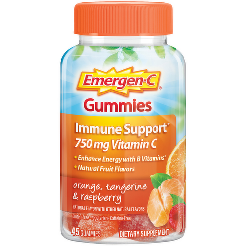 Emergen-C Immune Support Orange, Tangerine & Raspberry Gummies with 750mg Vitamin C