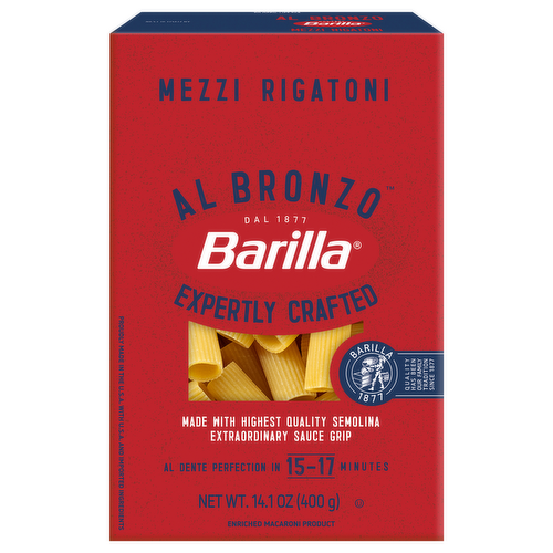 Barilla Al Bronzo Mezzi Rigatoni Pasta