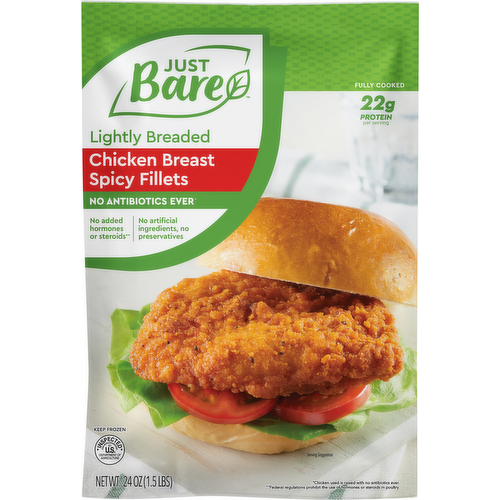 Just Bare Lightly Breaded Chicken Breast Spicy Fillets