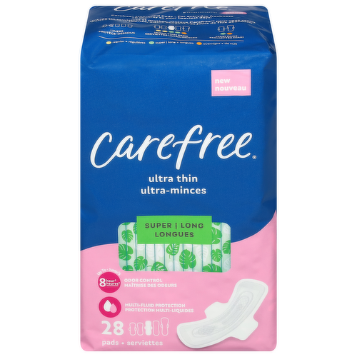 Carefree Ultra Thin Super Long Pads with Wings