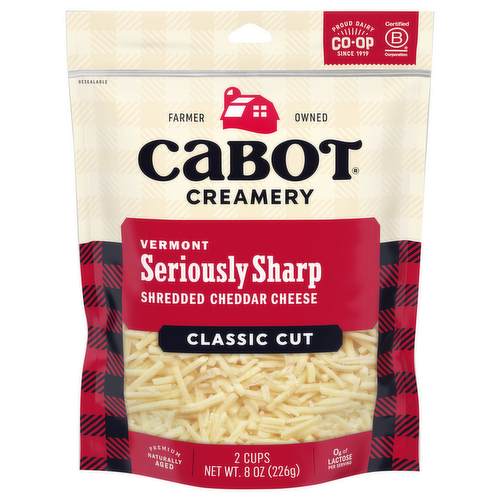 Cabot Shredded Seriously Sharp White Cheddar Cheese