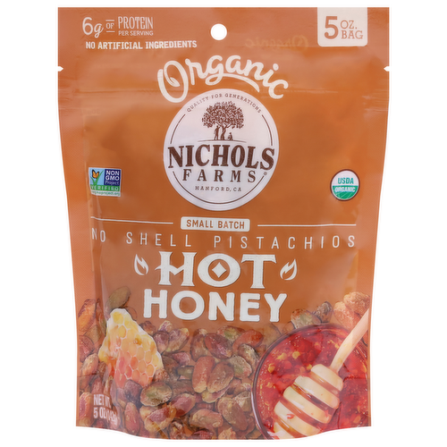 Nichols Farms Organic Hot Honey No Shell Pistachios